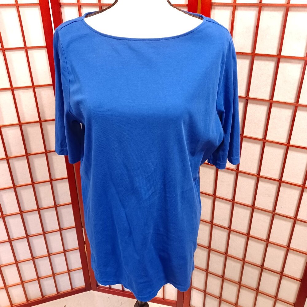 LIKE NEW - ROYAL BLUE  Tee by Ralph Lauren Elbow Sleeve, Boatneck Collar - 1X